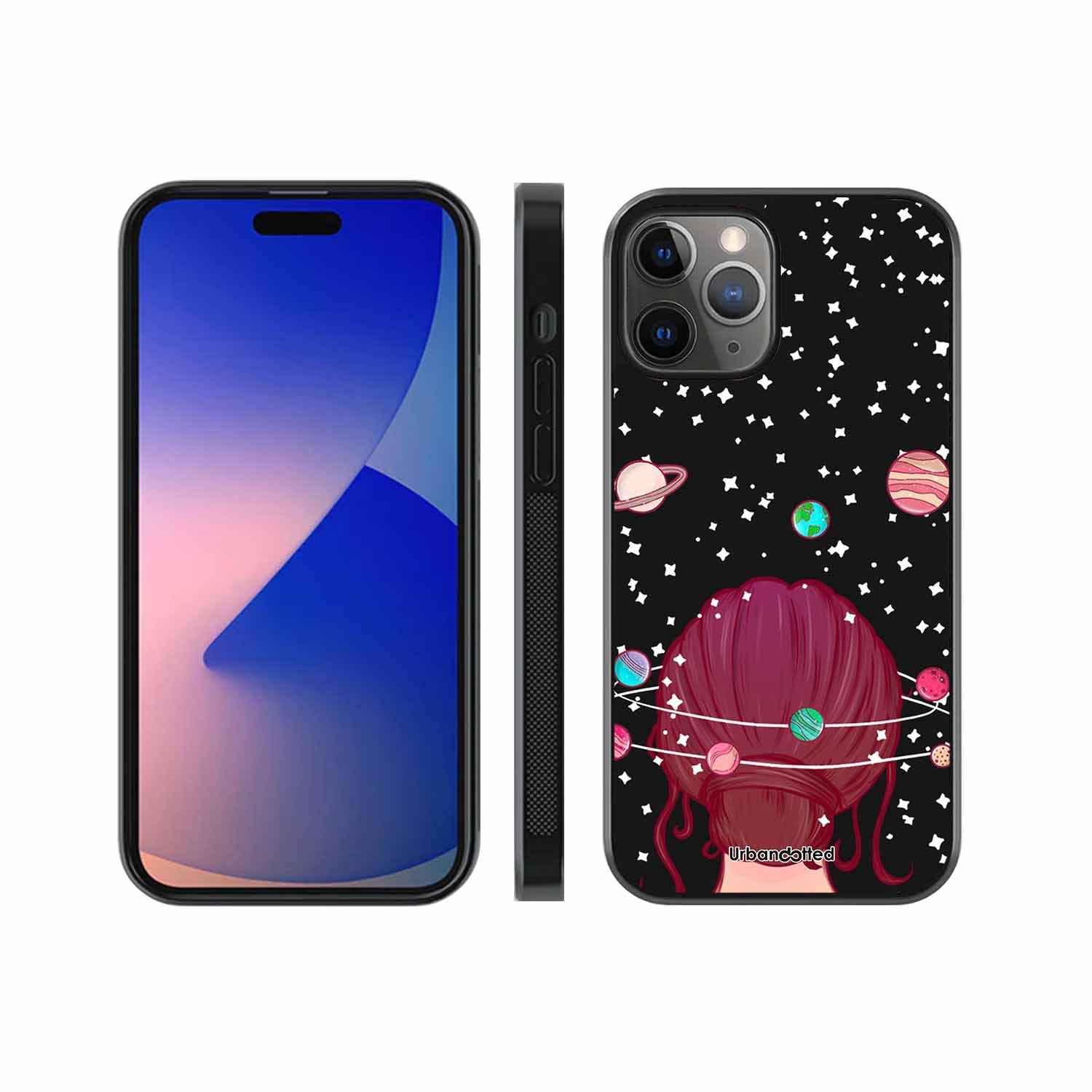 Galactic Hair Space Girl Glass Case For iPhone 11 Pro