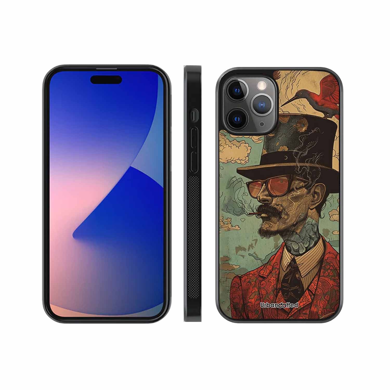 Steampunk Gentleman Smoker Glass Case For iPhone 11 Pro Max