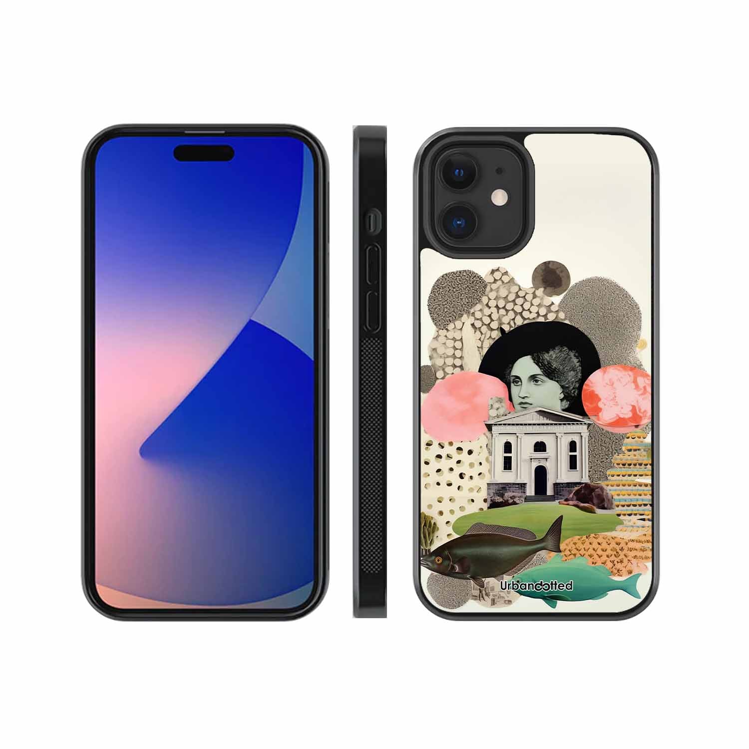 Whimsical Mixed Media Art Glass Case For iPhone 12 Mini
