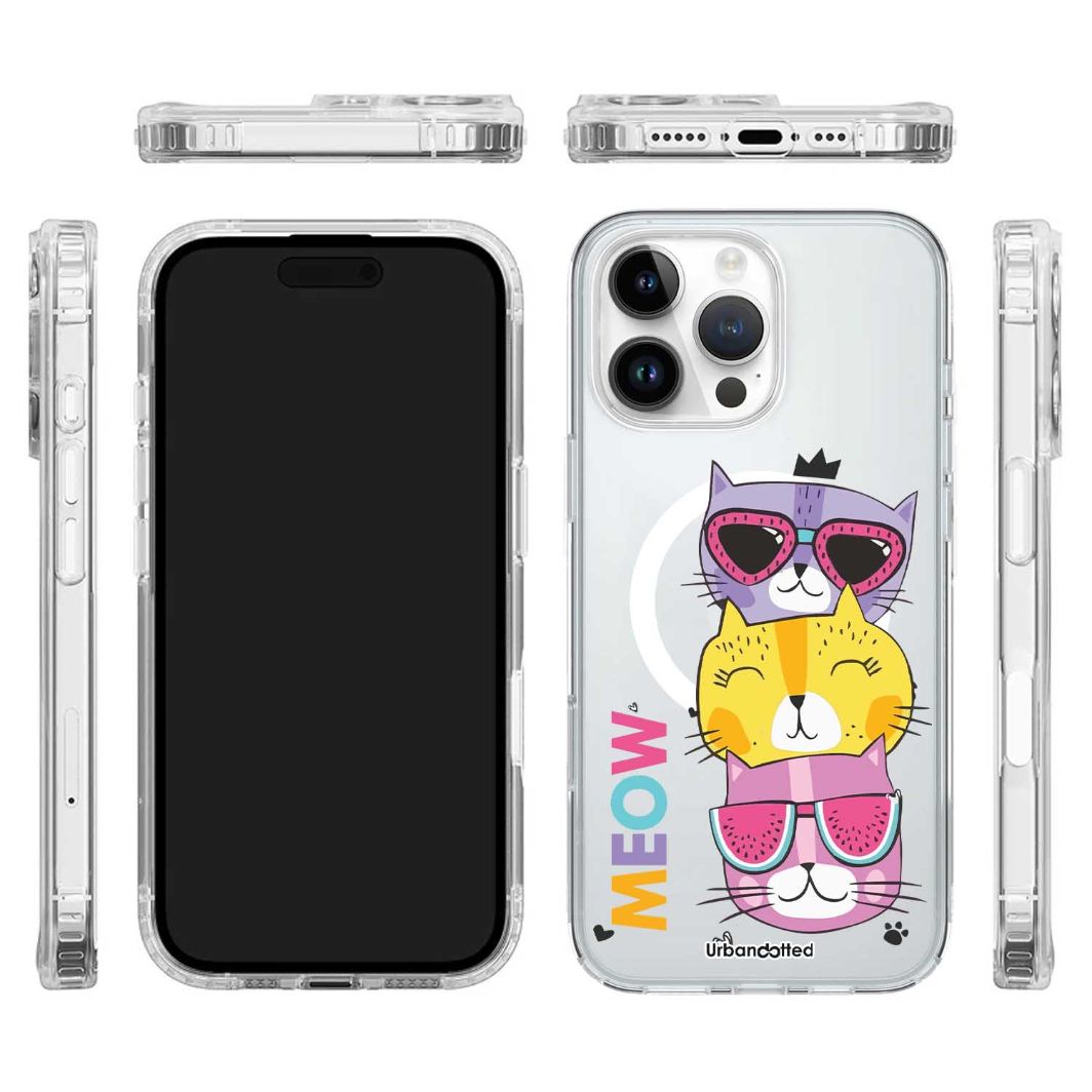 Cool Cats Meow Crystal Clear Case