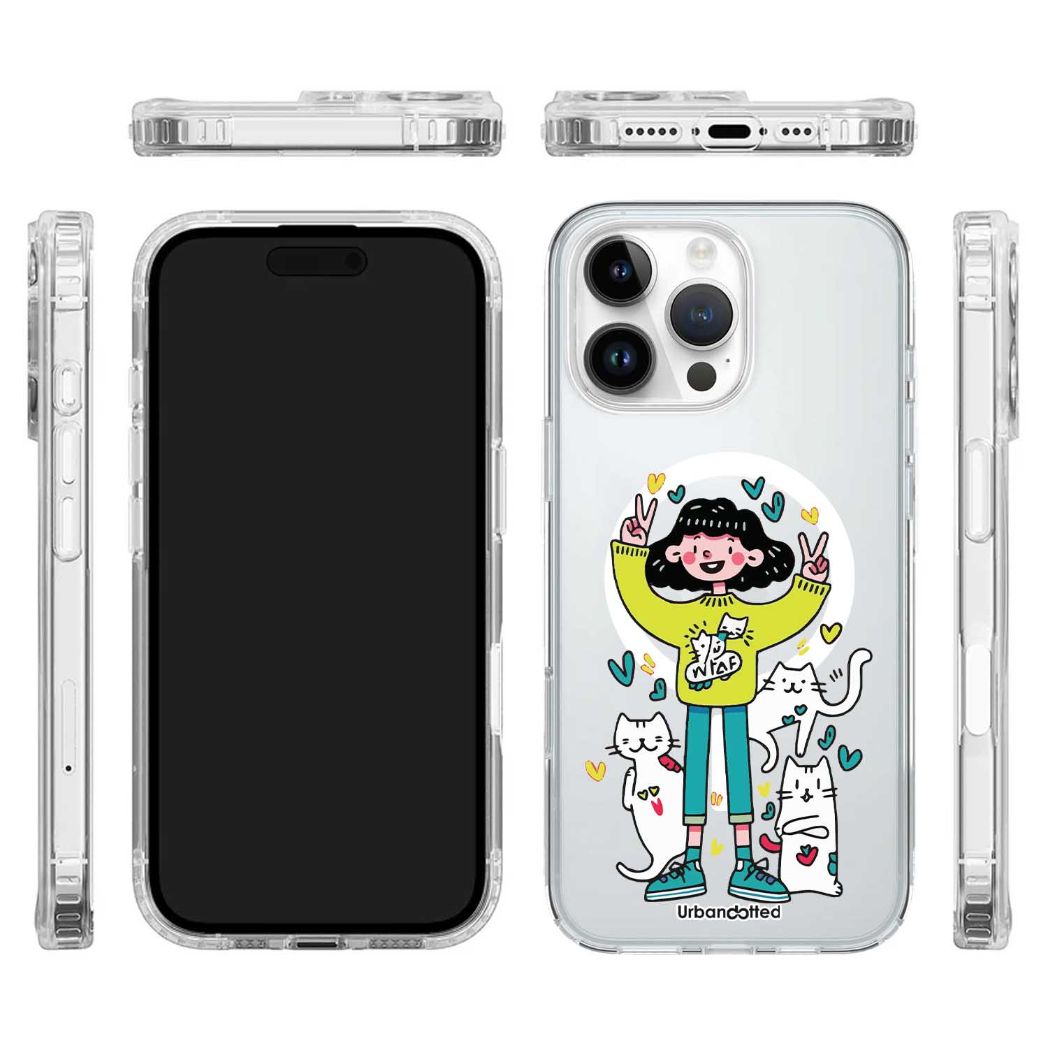 Girl & Cats Love Crystal Clear Case