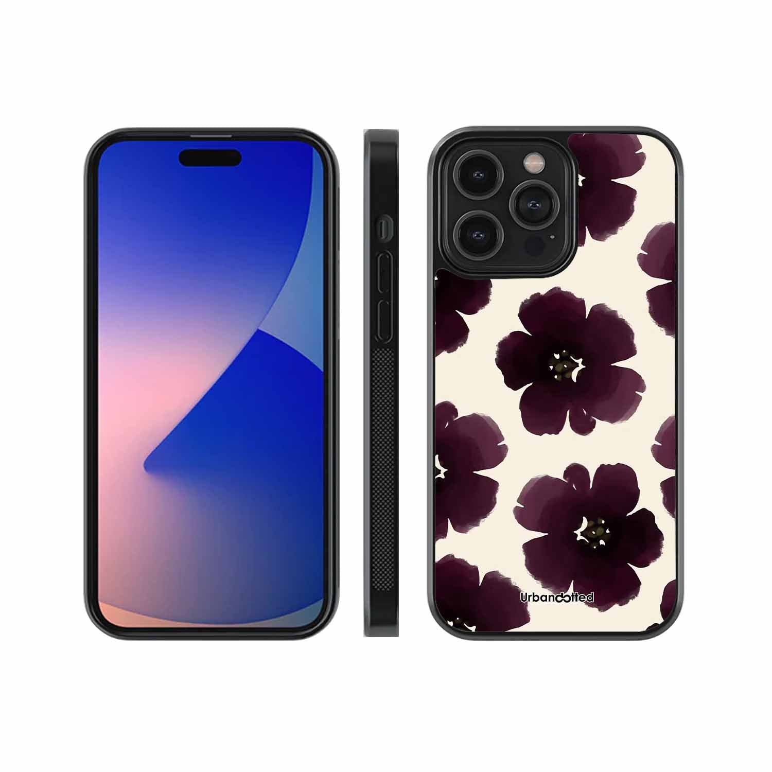 Moody Plum Blossom Glass Case