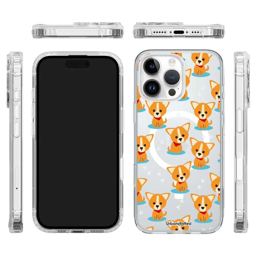 Cute Corgi Pattern Crystal Clear Case