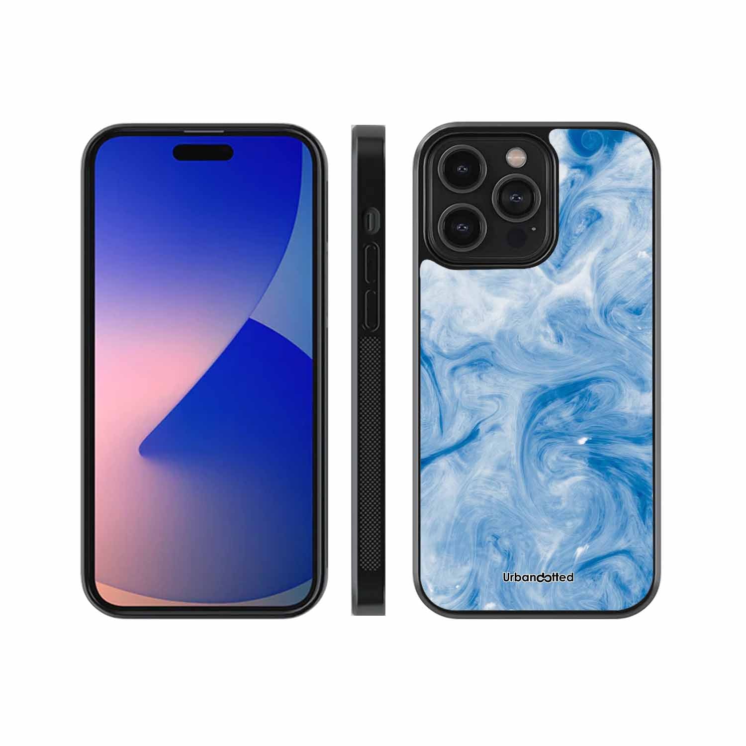 Azure Marble Fluid Glass Case
