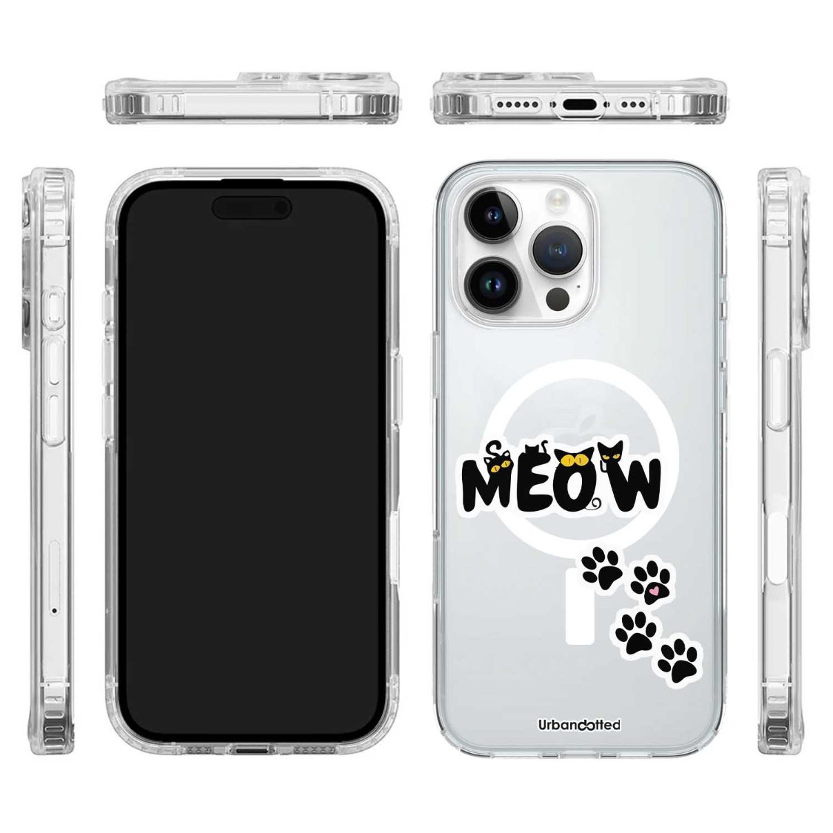 Midnight Meow Walk Crystal Clear Case