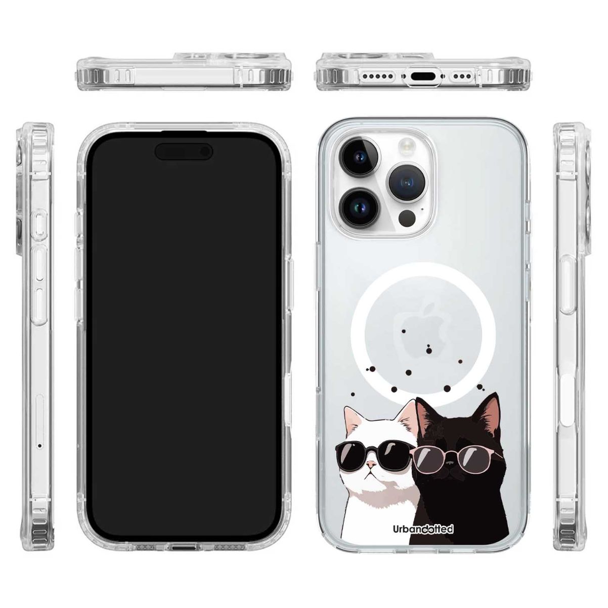 Two Cats Sunglasses Crystal Clear Case