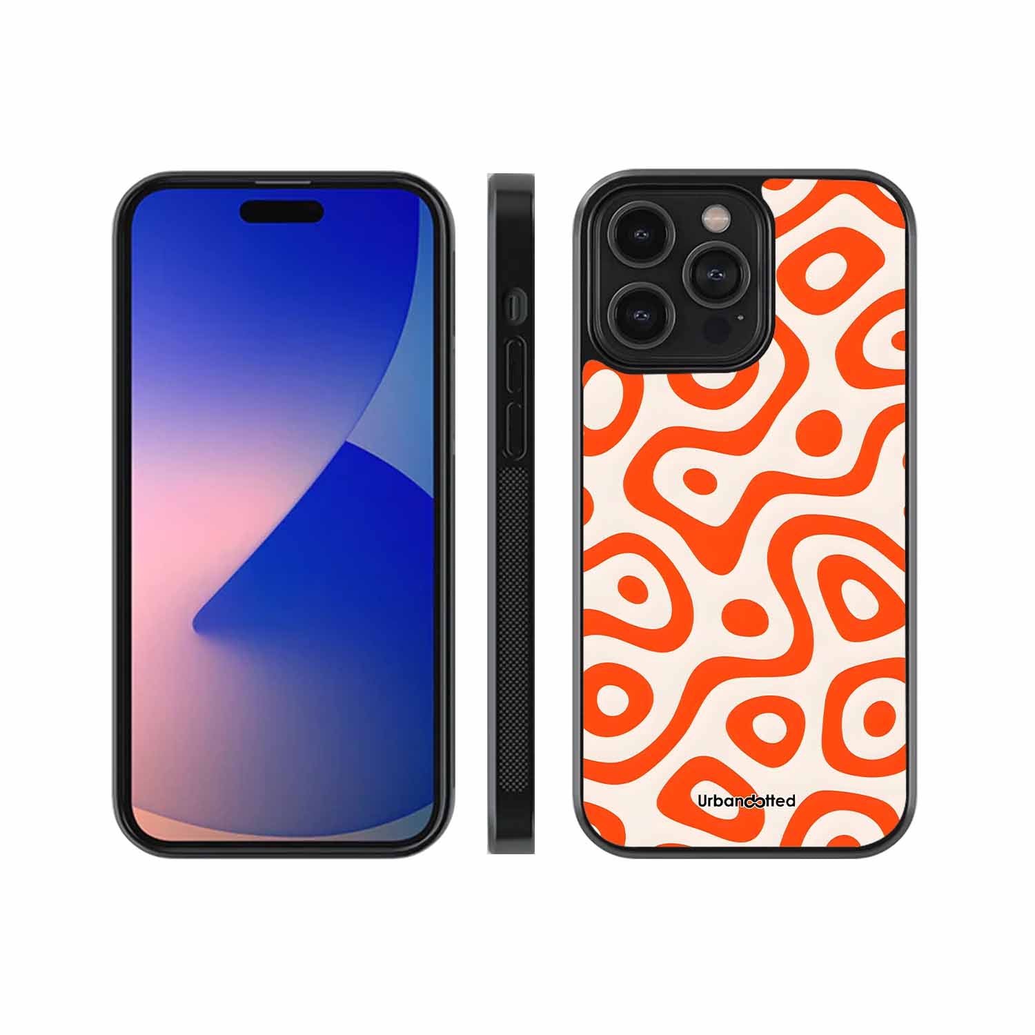 Mod Orange Shapes Glass Case