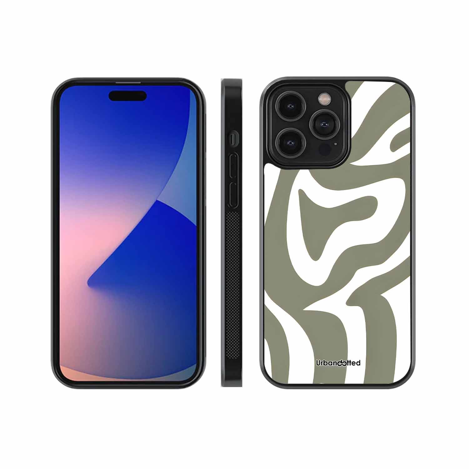 Olive Liquid Wave Glass Case