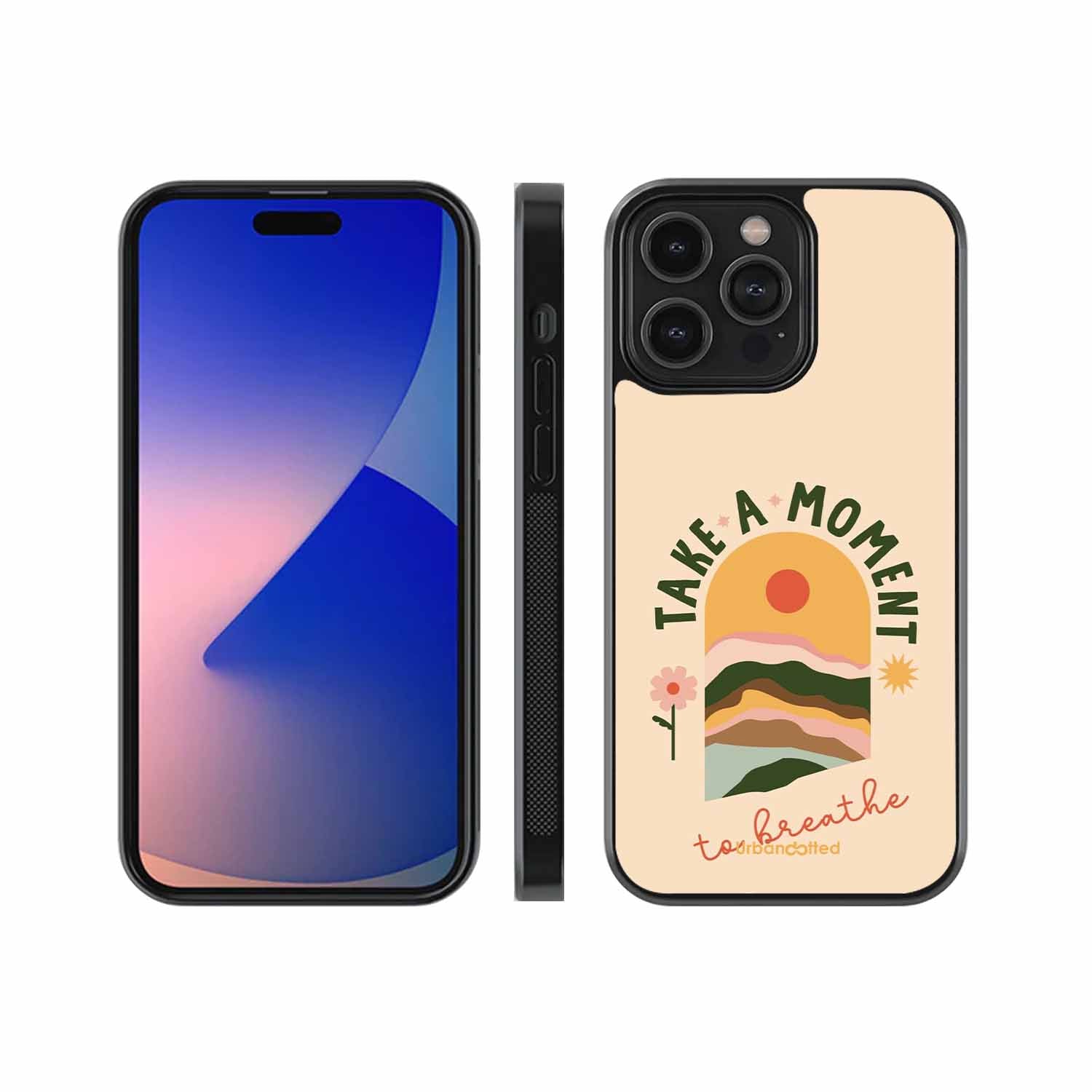 Take A Moment Breathe Glass Case For iPhone 14 Pro