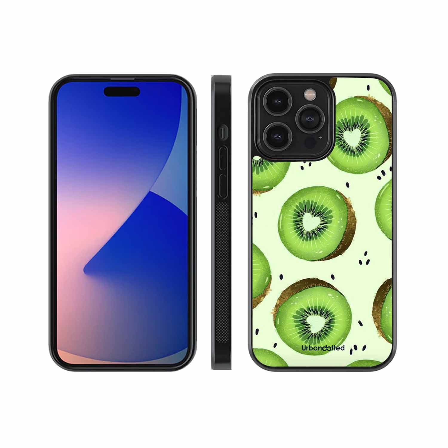 Tropical Kiwi Fruit Glass Case For iPhone 14 Pro