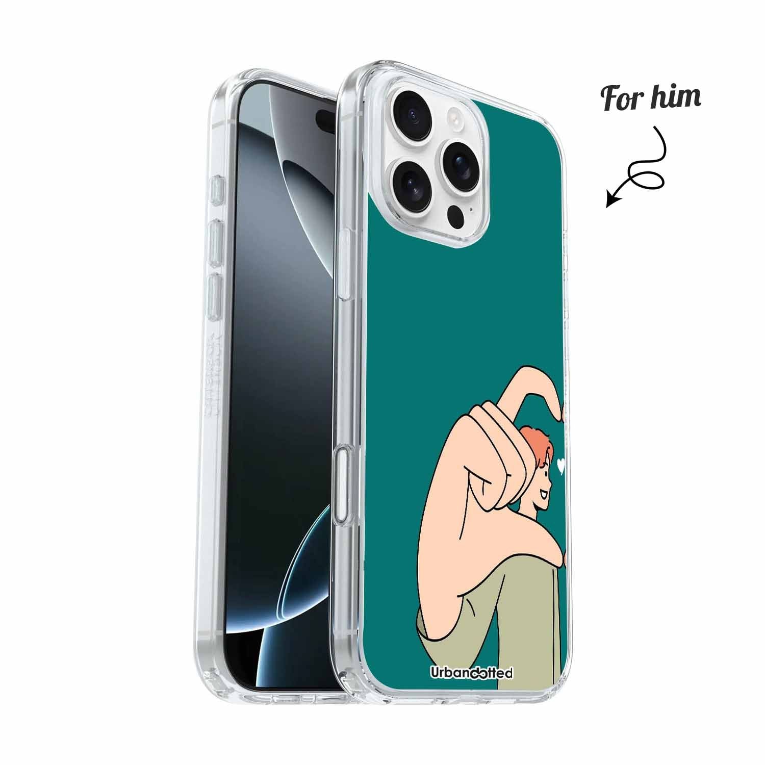 Finger Heart Couple Crystal Clear Couple Case