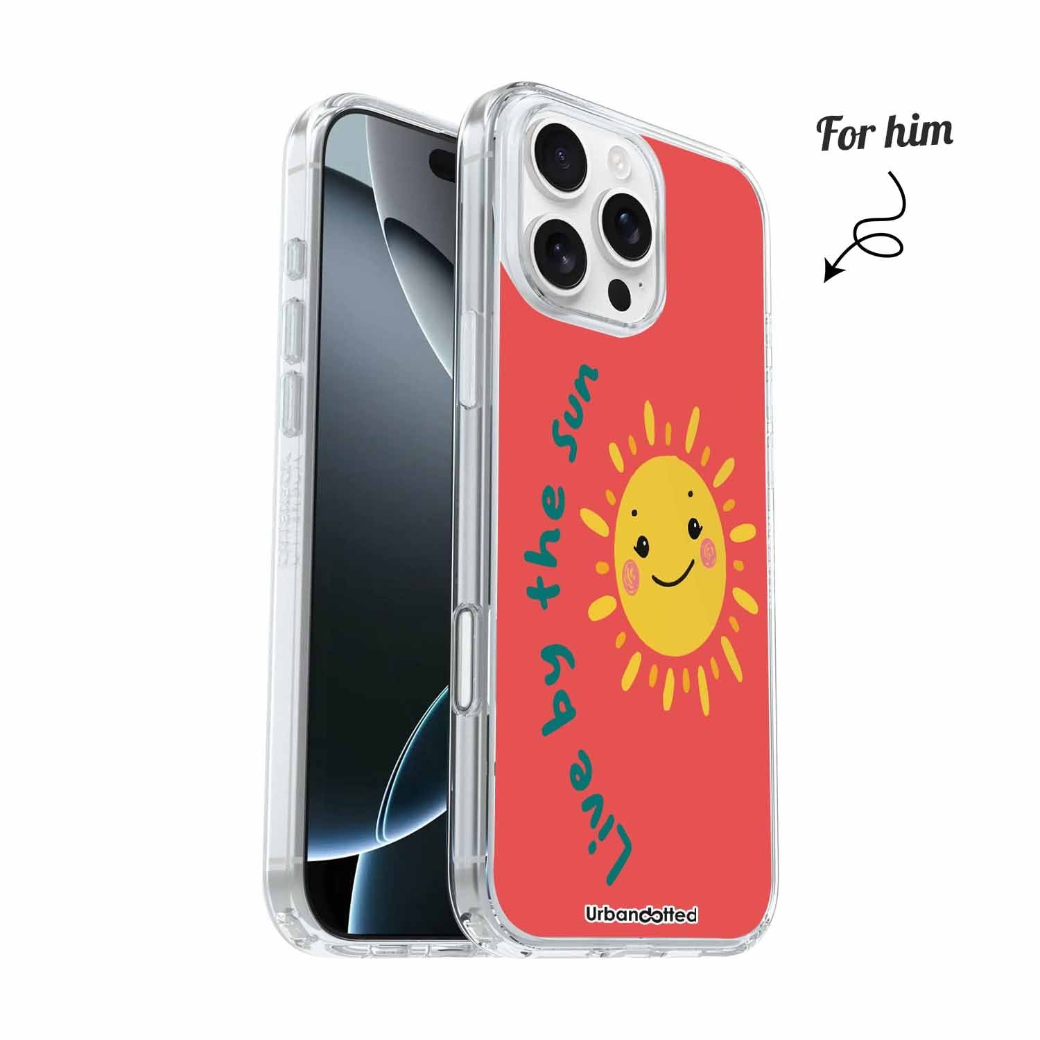Sun Moon Love Crystal Clear Couple Case