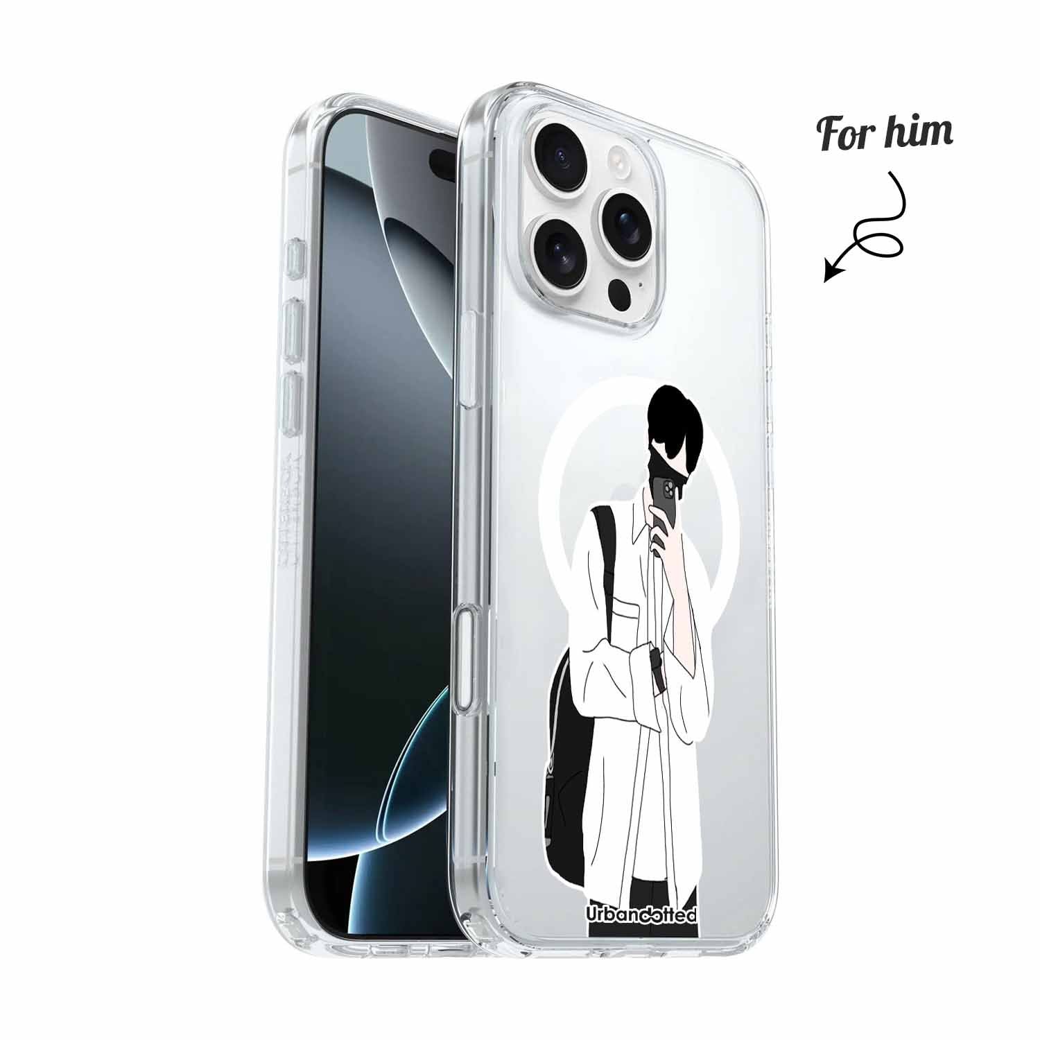 Monochrome Portrait Crystal Clear Couple Case
