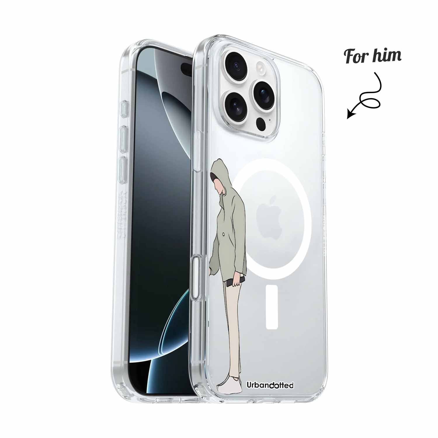 Rainy Day & Chill Crystal Clear Couple Case