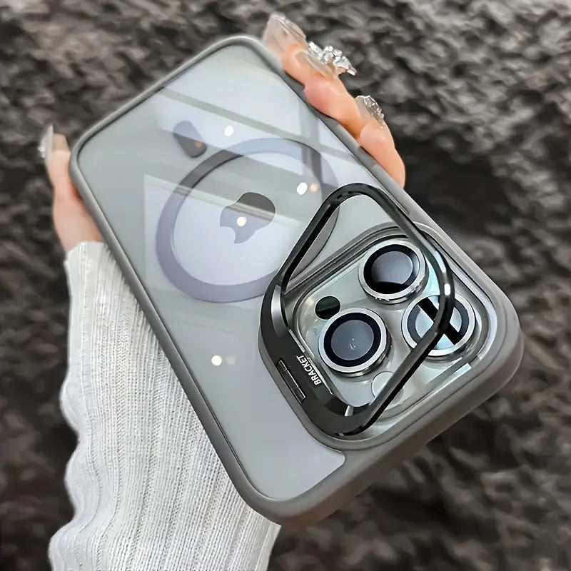 Magnetic Transparent Magsafe Bracket Glass Lens Protection case
