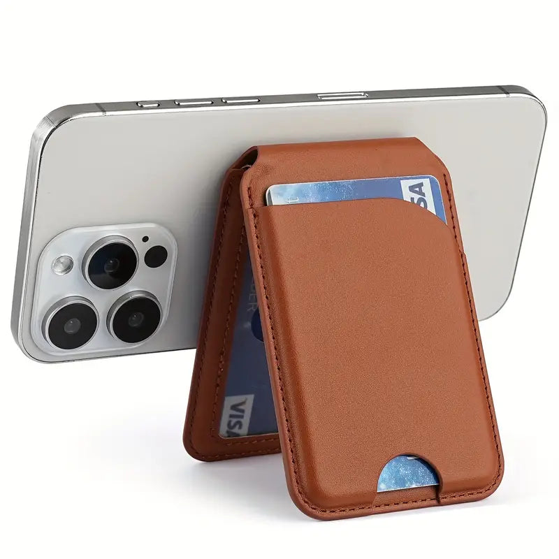 MagSafe Leather Wallet with Card Holder and Stand Function