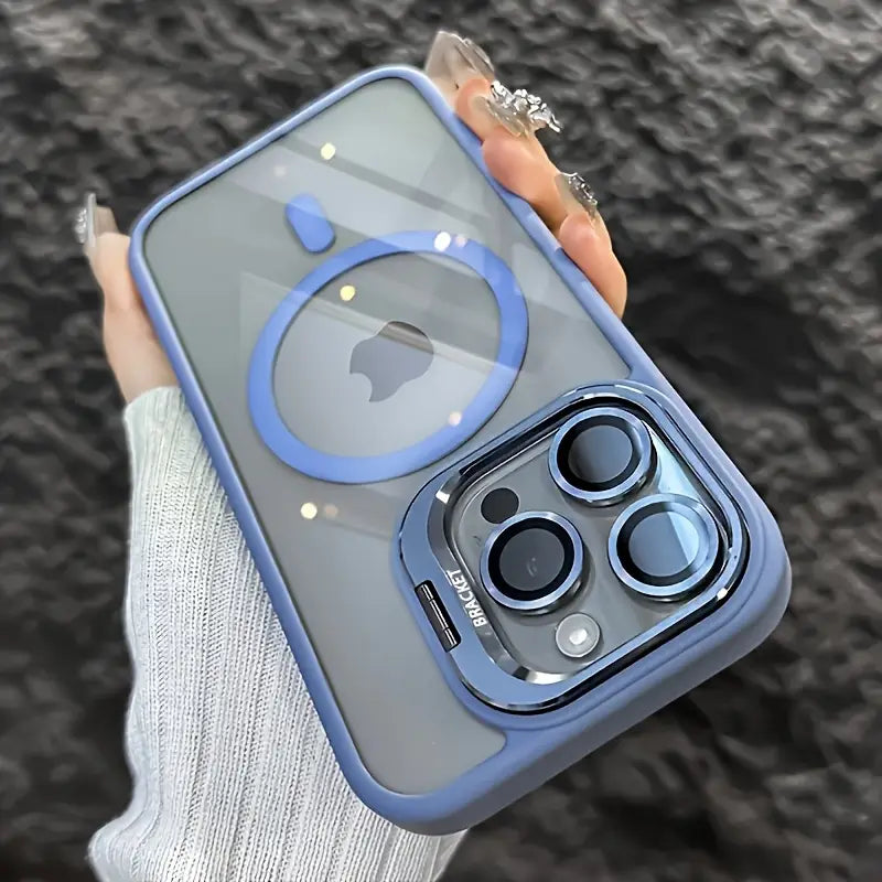 Magnetic Transparent Magsafe Bracket Glass Lens Protection case