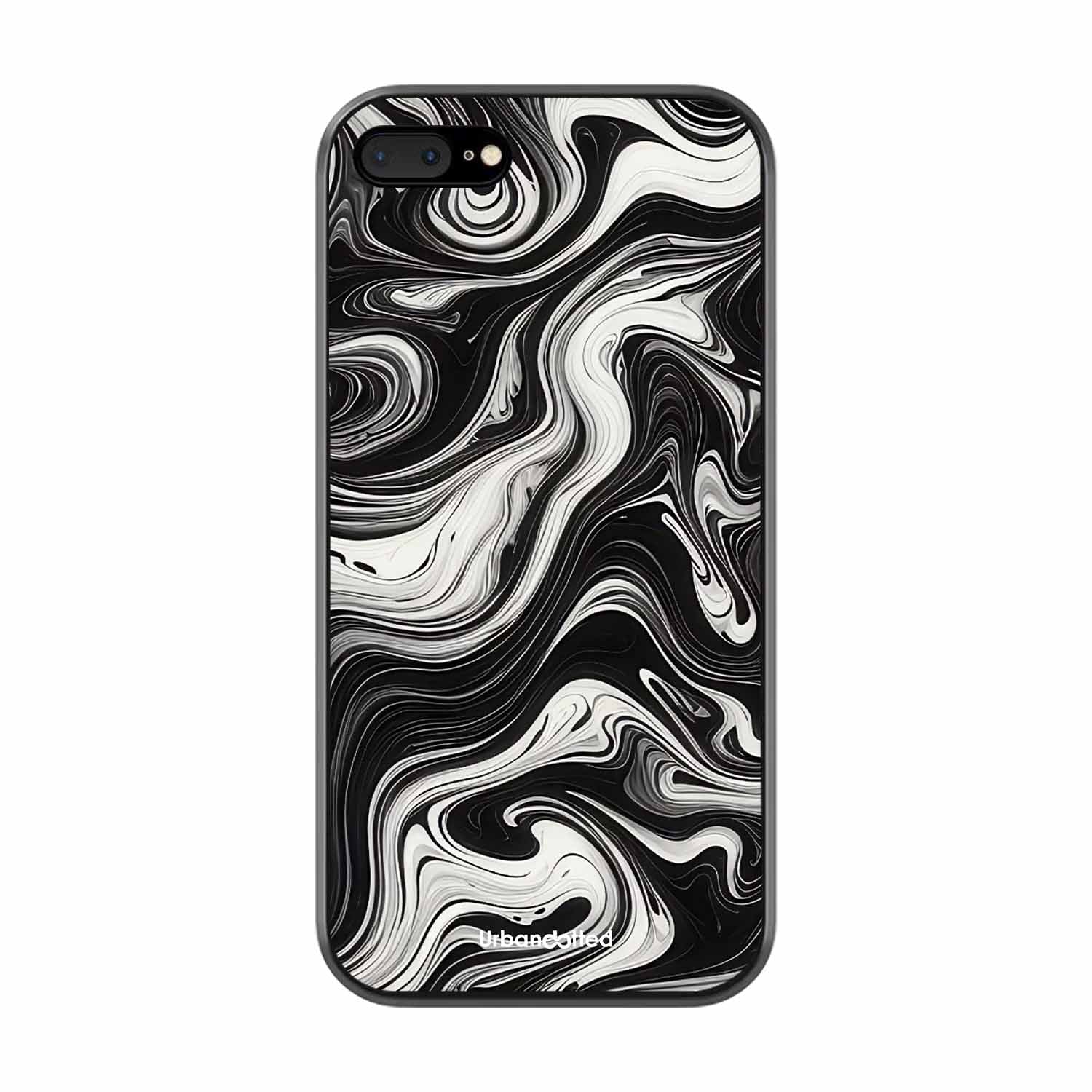 Monochrome Marble Glass Case For iPhone 7 Plus
