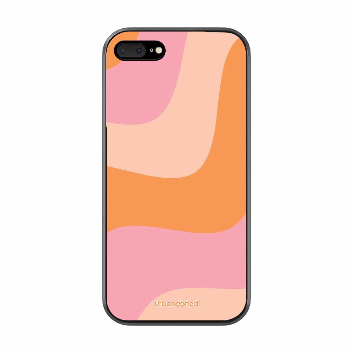 Soft Swirling Stripes Glass Case For iPhone 7 Plus