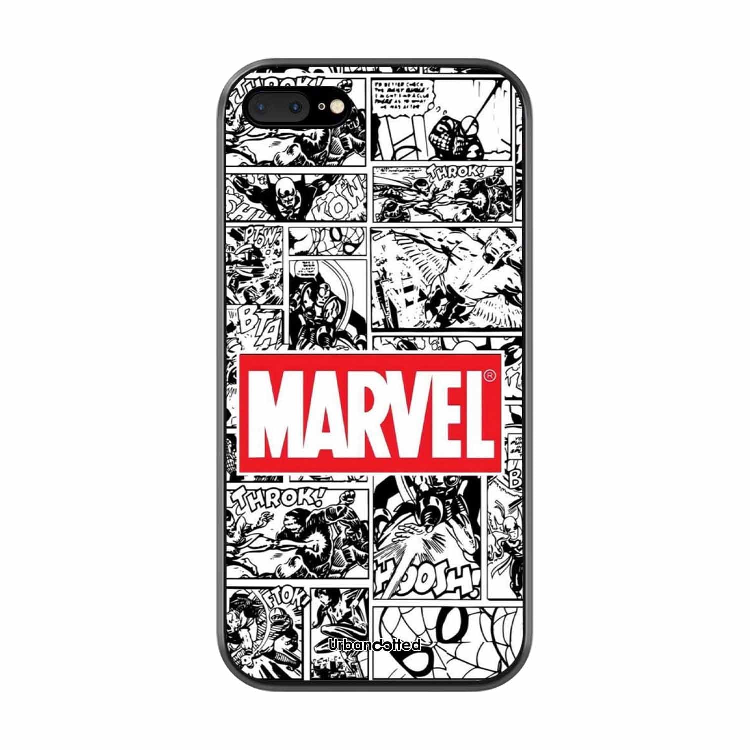 Black and White Comic Book Glass Case For iPhone 7 Plus