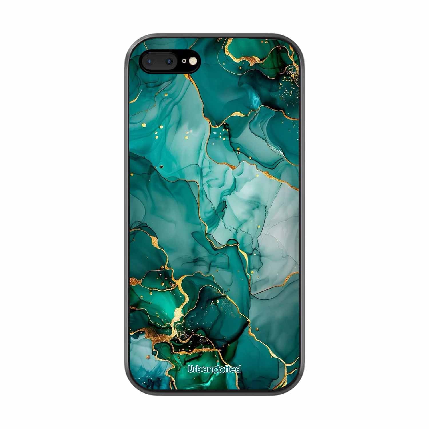 Emerald Green Gold Marble Glass Case For iPhone 8 Plus