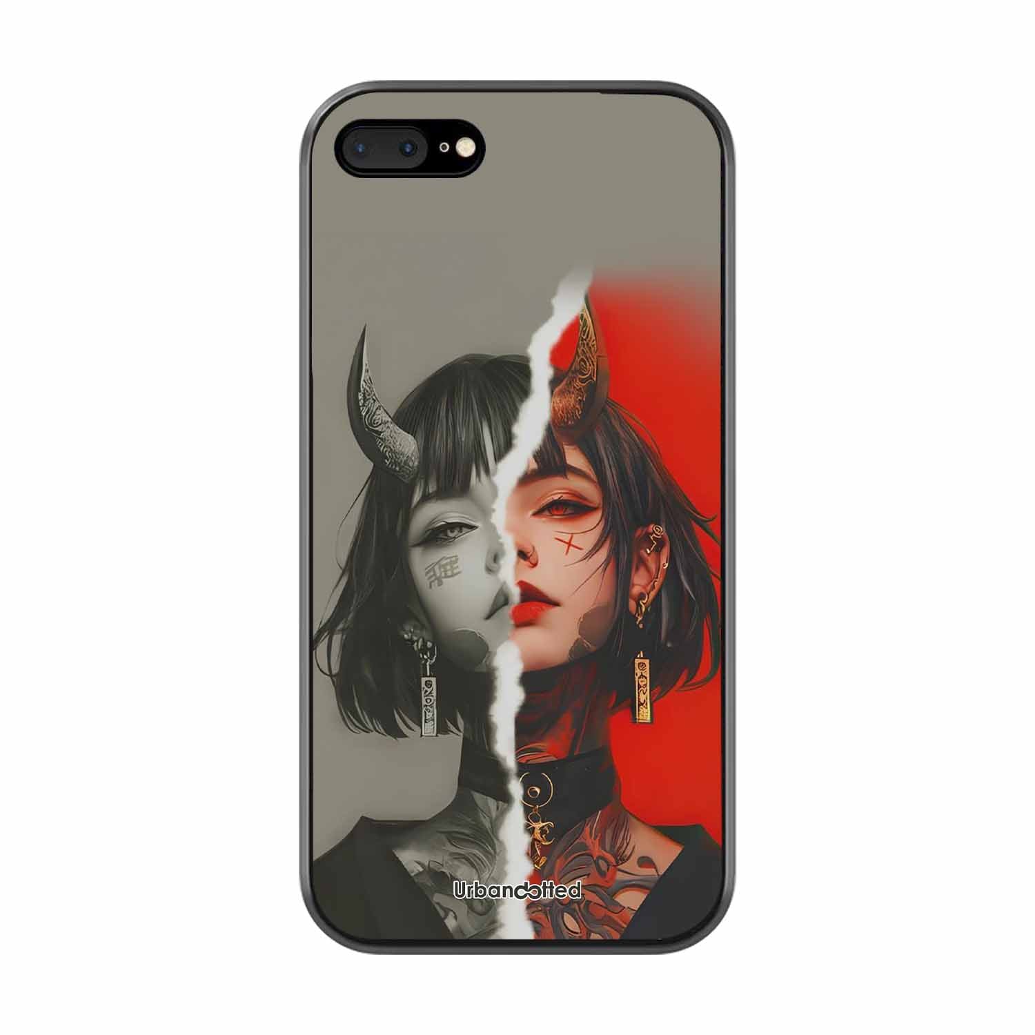 Yin Yang Demon Art Glass Case For iPhone 7 Plus
