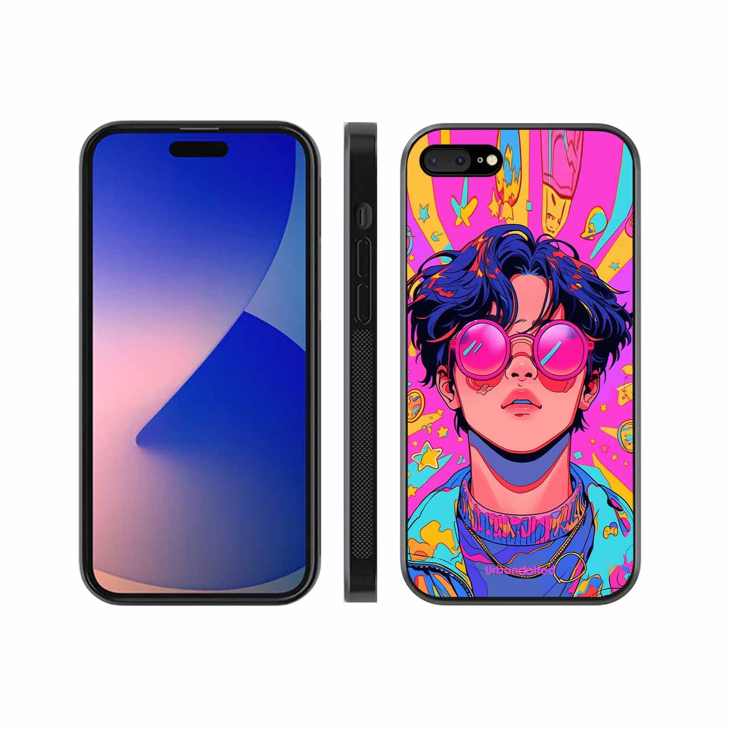 Neon Vibes Portrait Glass Case For iPhone 7 Plus