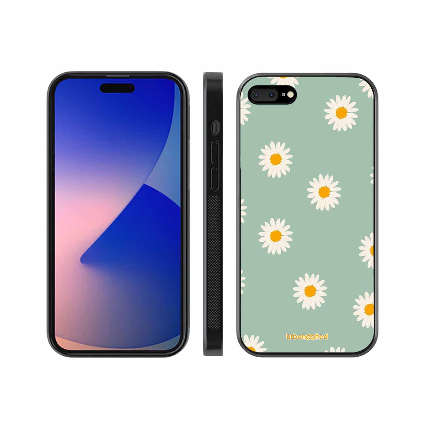 Scattered White Daisies Glass Case For iPhone 7 Plus