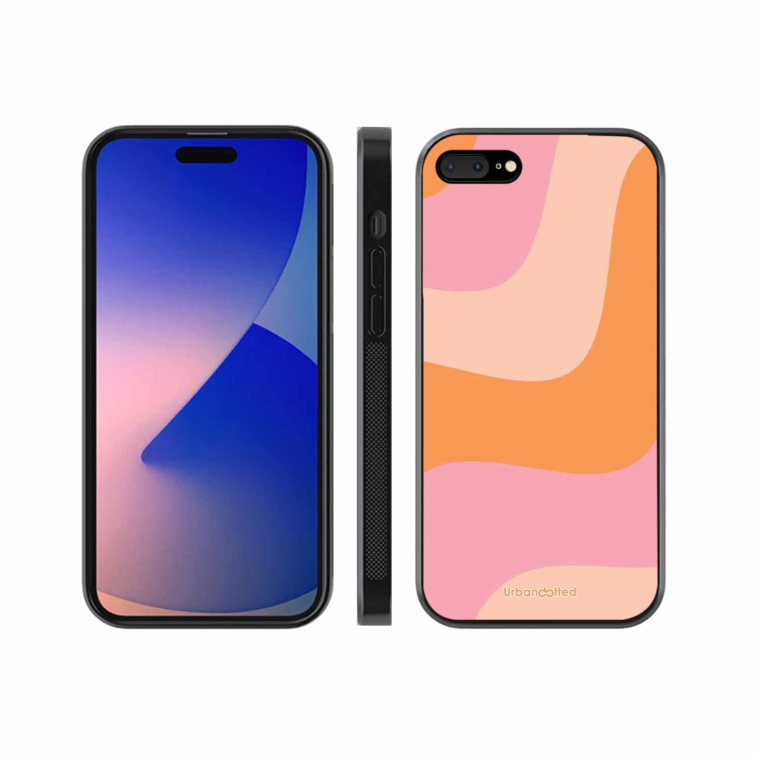 Soft Swirling Stripes Glass Case For iPhone 7 Plus