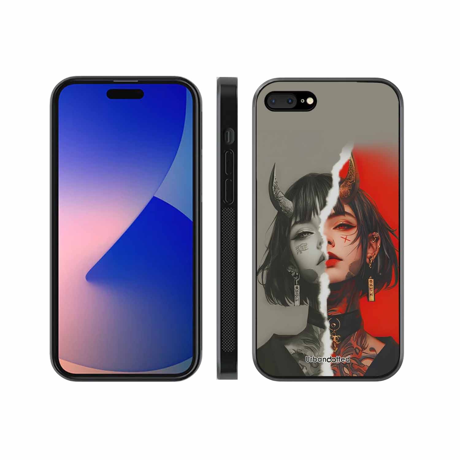 Yin Yang Demon Art Glass Case For iPhone 7 Plus