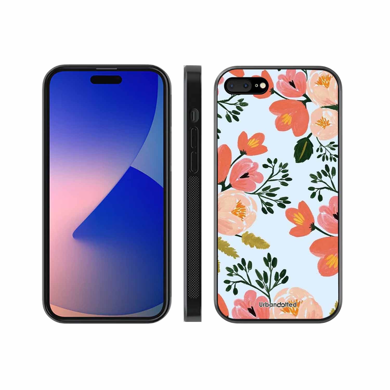 Painted Floral Bouque Glass Case For iPhone 7 Plus