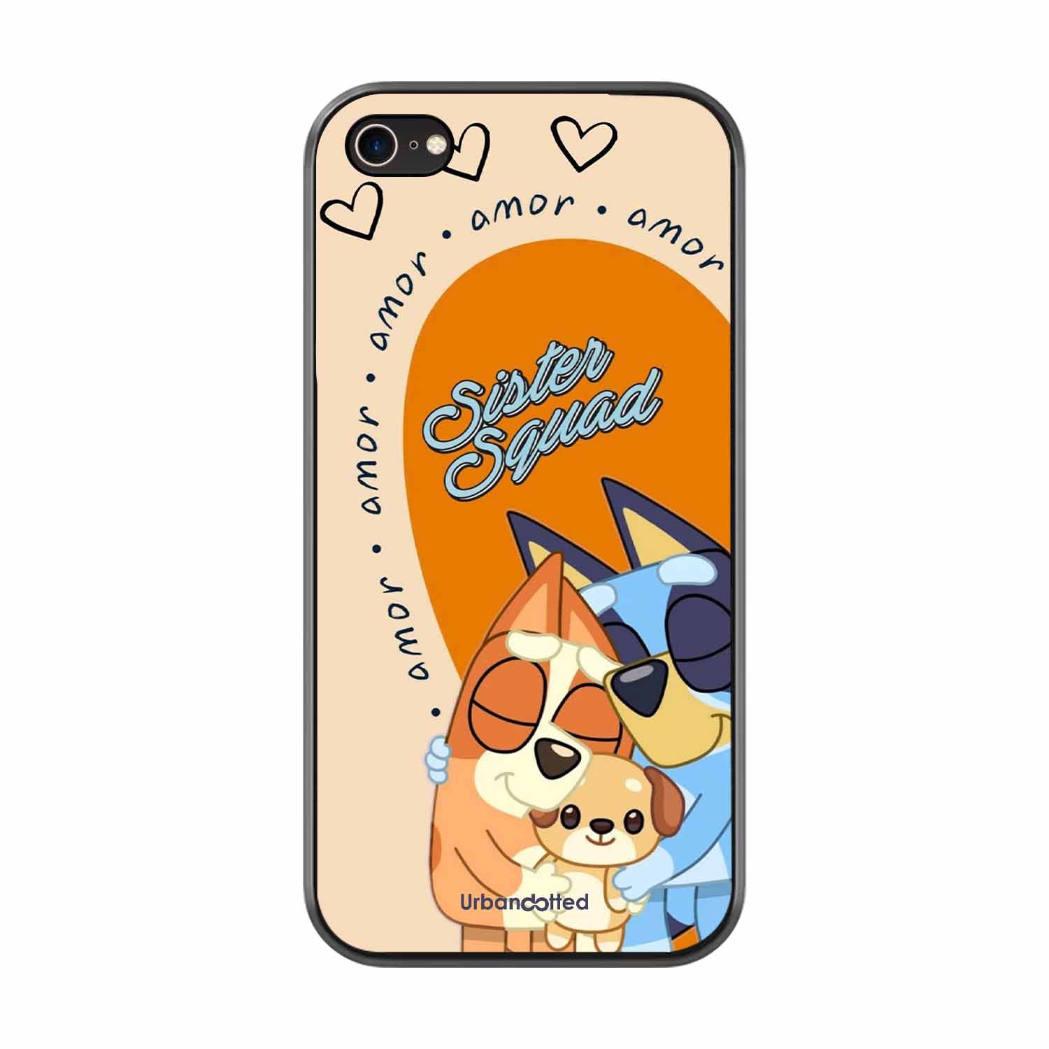 Aussie Cartoon Sisters Glass Case For iPhone 8
