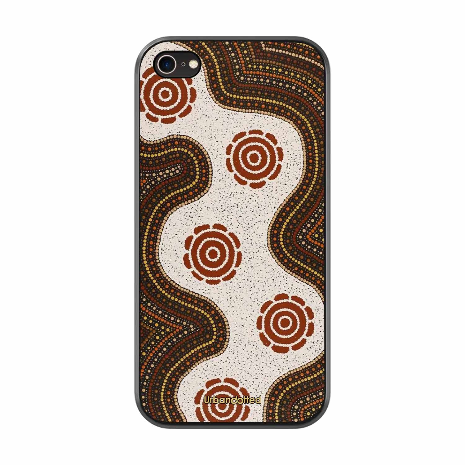 Aboriginal Dot Art Flow Glass Case For iPhone 8