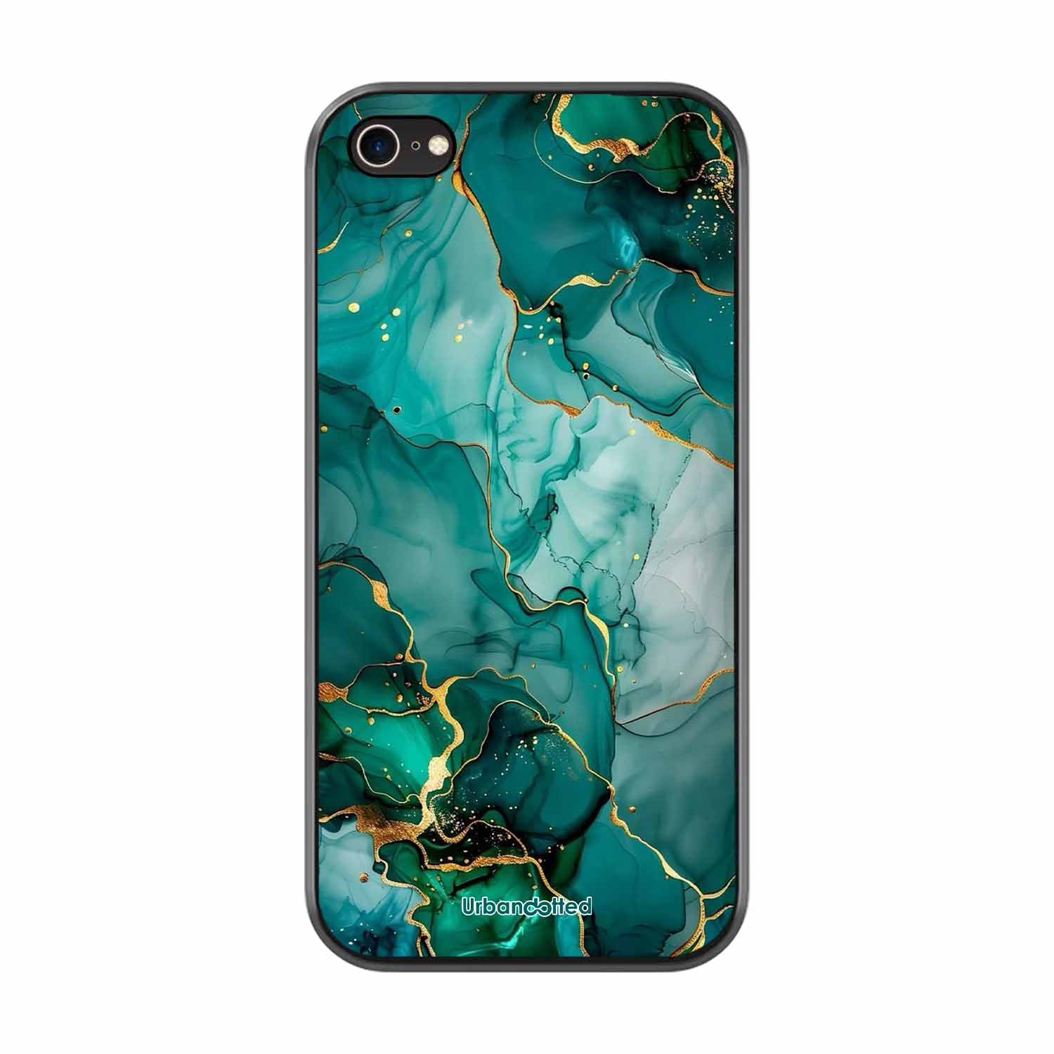 Emerald Green Gold Marble Glass Case For iPhone 7