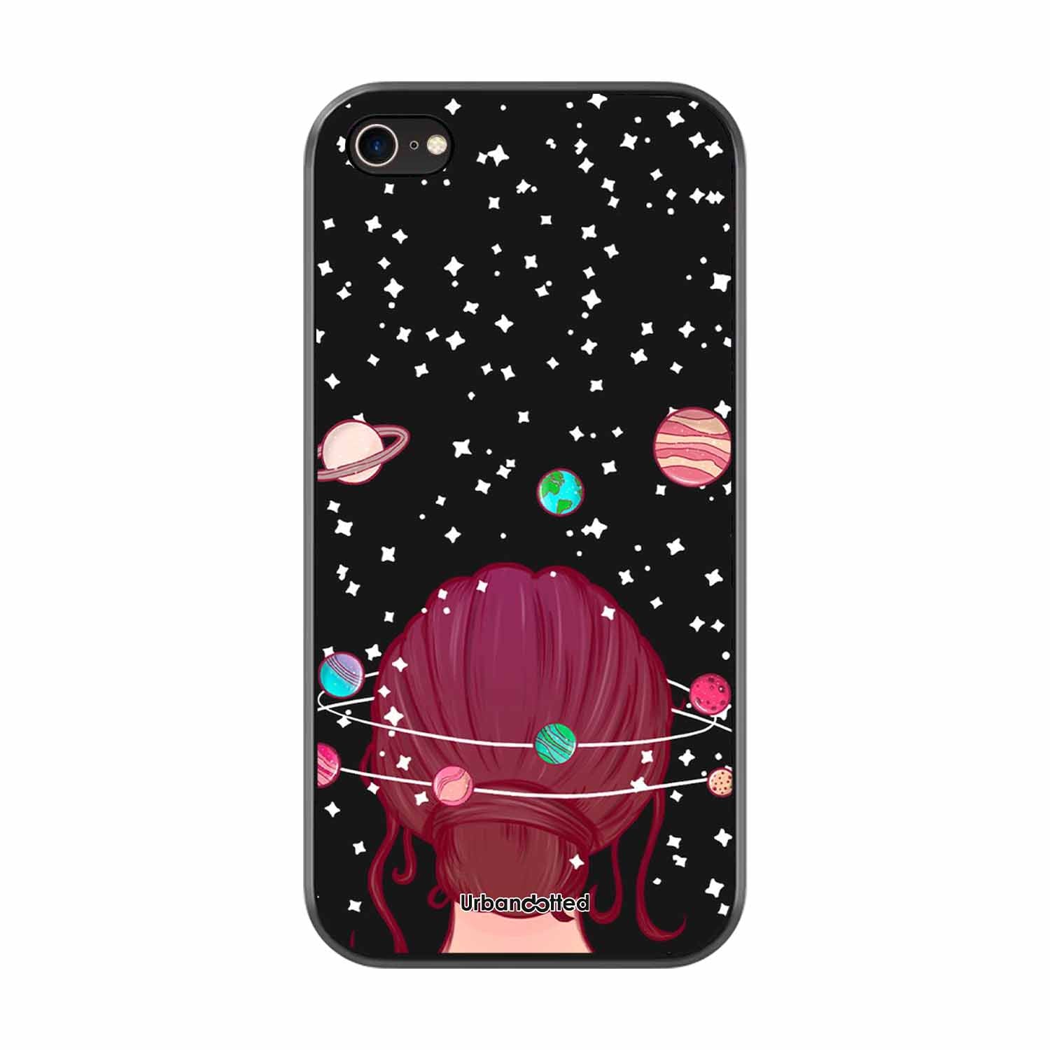 Galactic Hair Space Girl Glass Case For iPhone 7
