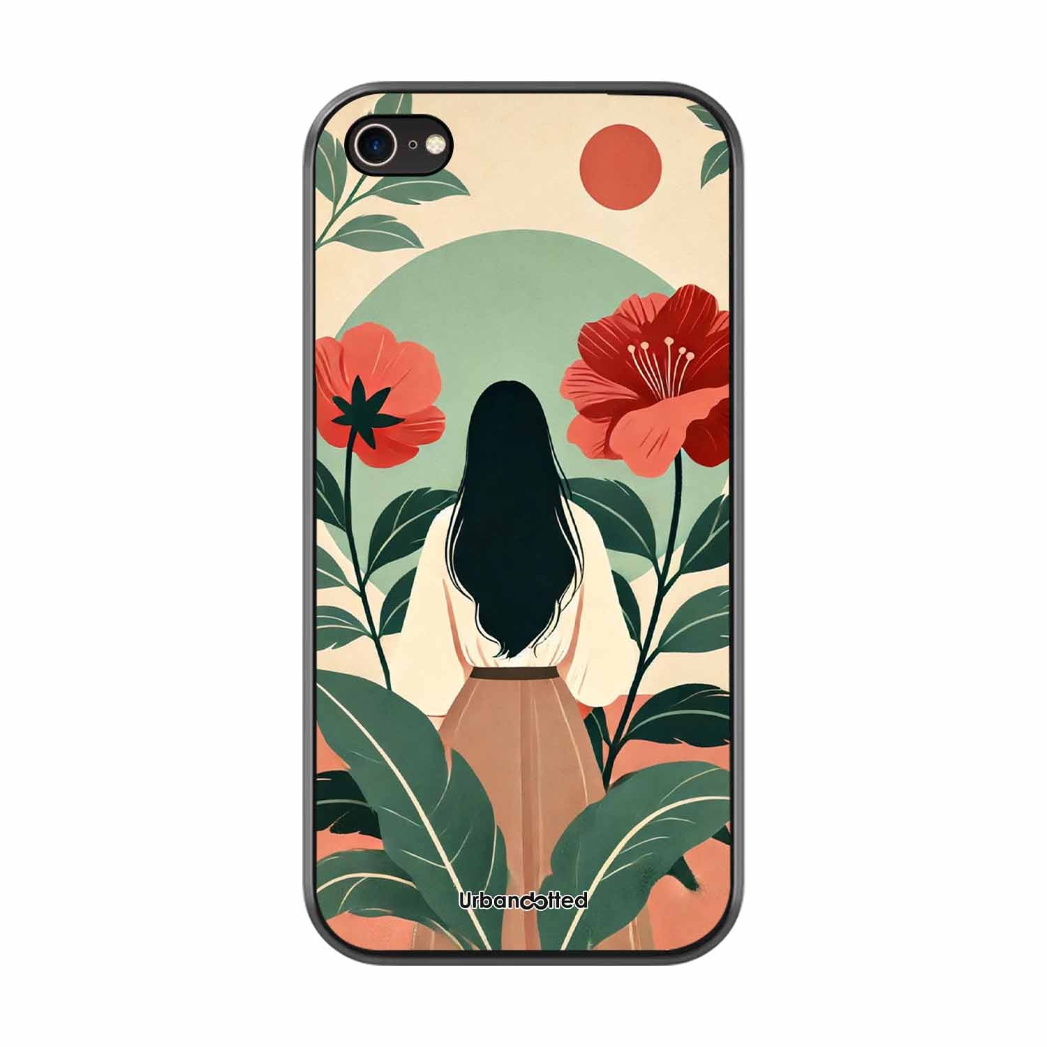 Woman in Floral Garden Glass Case For iPhone 7