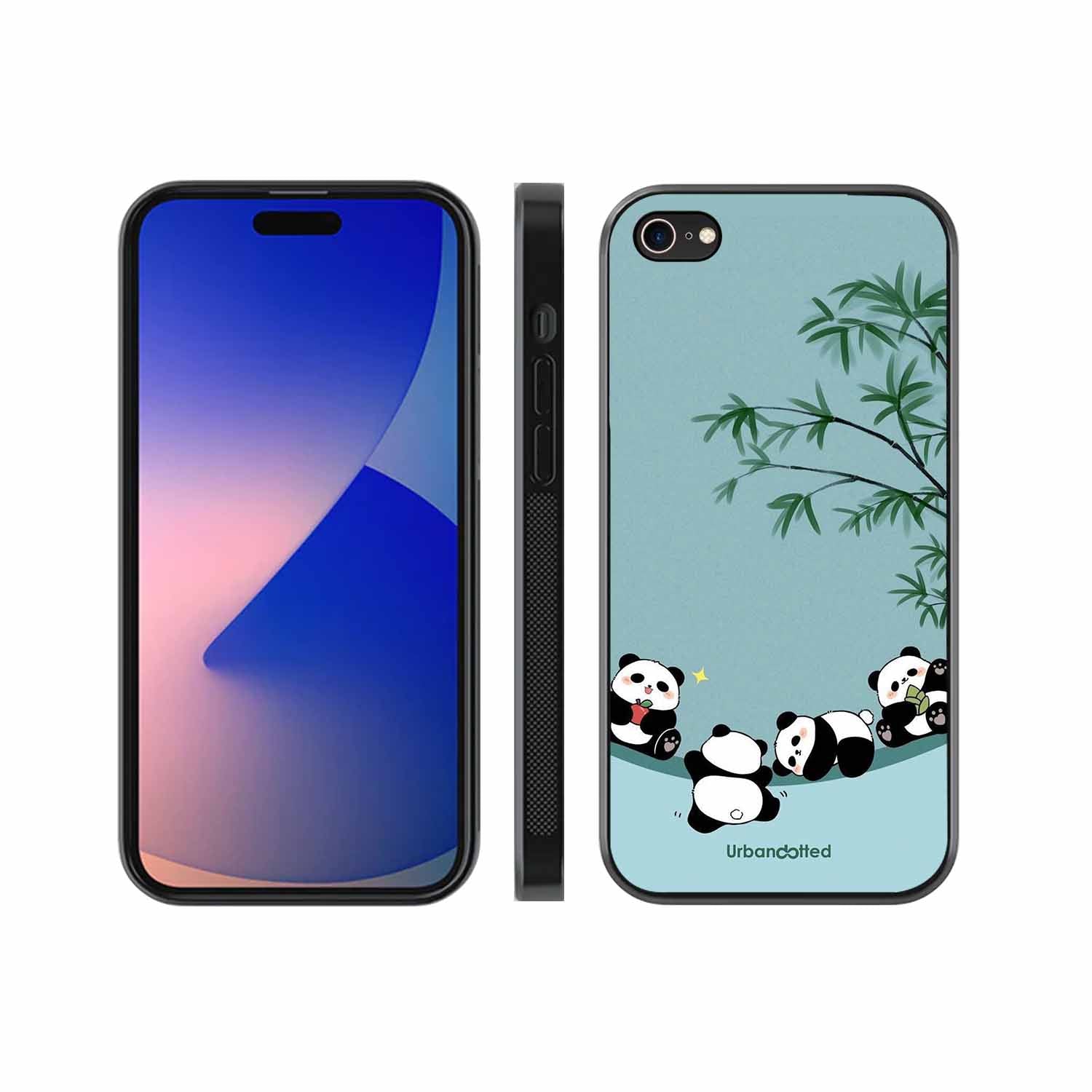 Cute Resting Pandas Glass Case For iPhone 7
