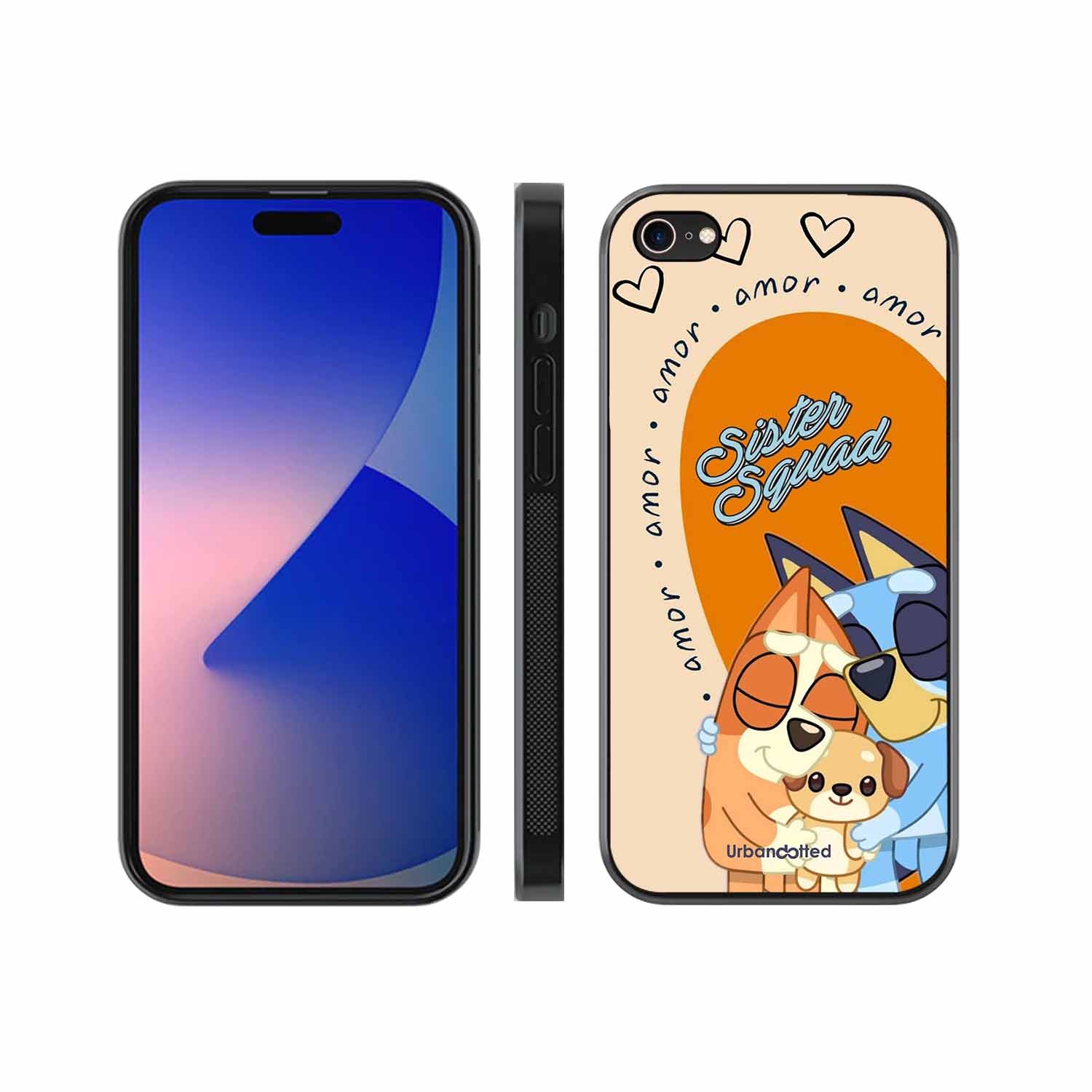 Aussie Cartoon Sisters Glass Case For iPhone 8