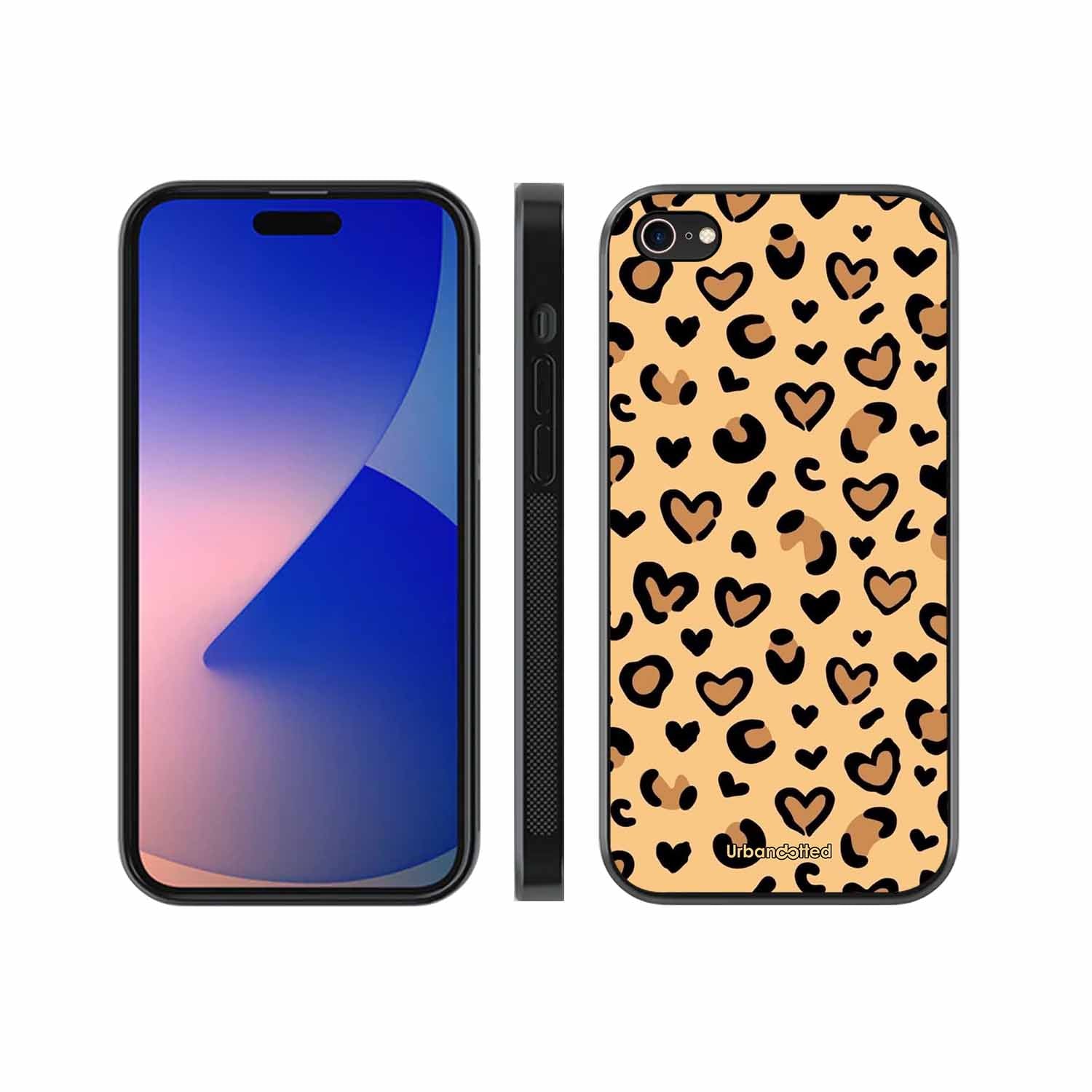 Native Animal Print Hearts Glass Case For iPhone 8