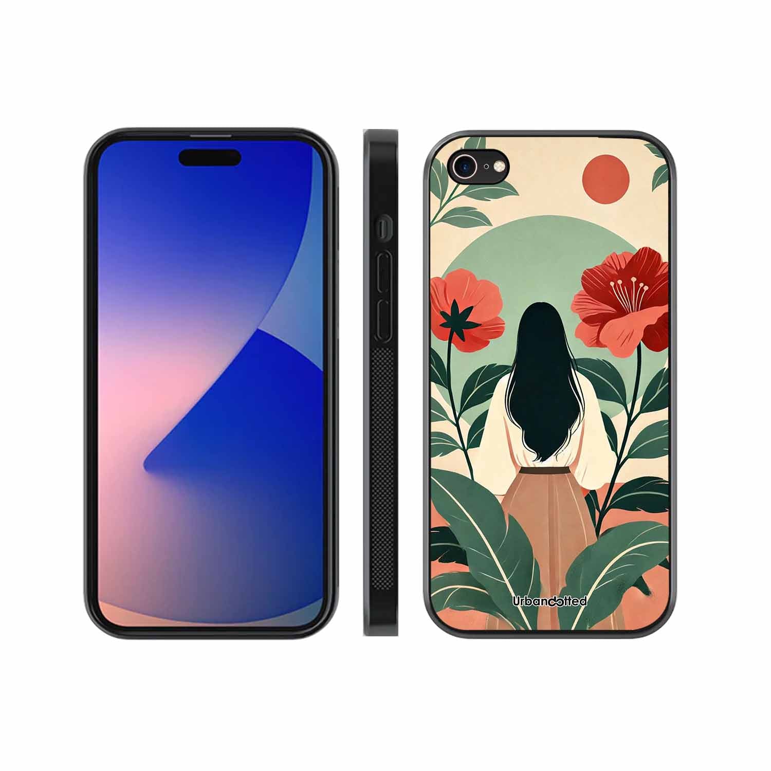 Woman in Floral Garden Glass Case For iPhone 7