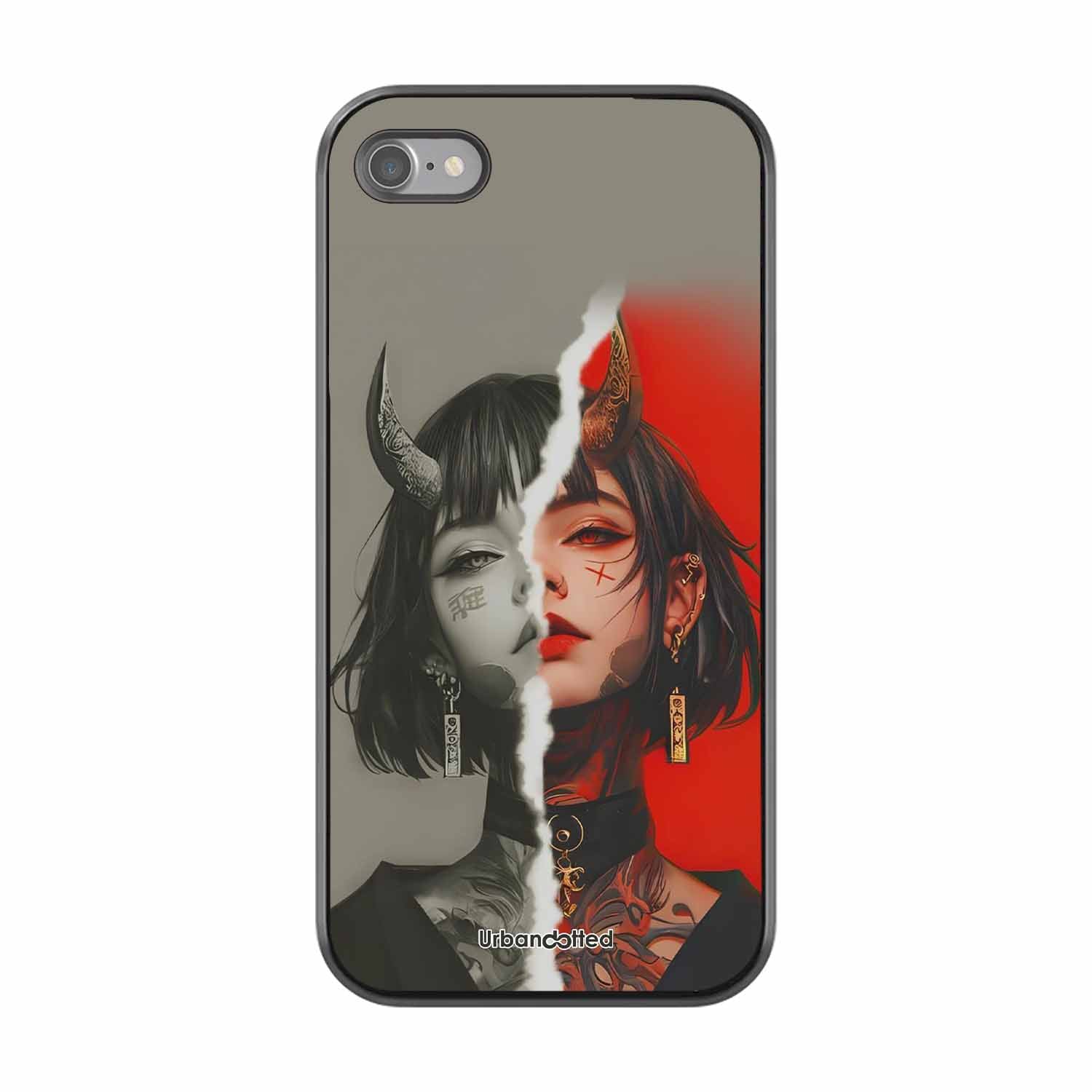 Yin Yang Demon Art Glass Case For iPhone SE 2022