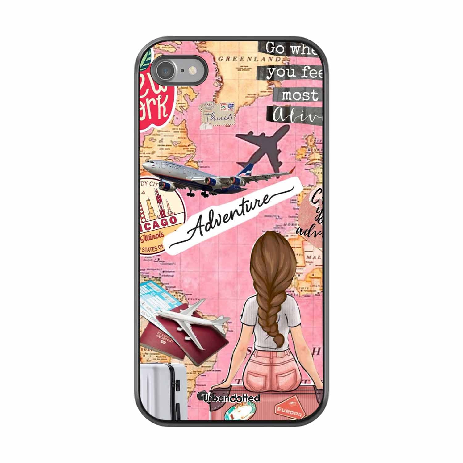 Travel Adventure Map Glass Case For iPhone SE 2022