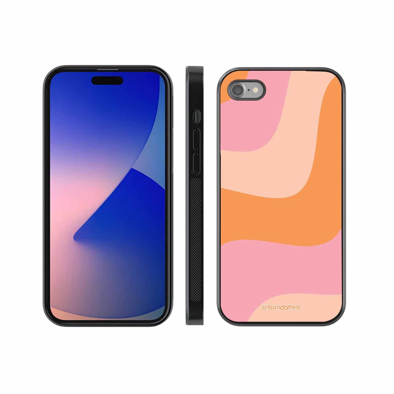 Soft Swirling Stripes Glass Case For iPhone SE 2022