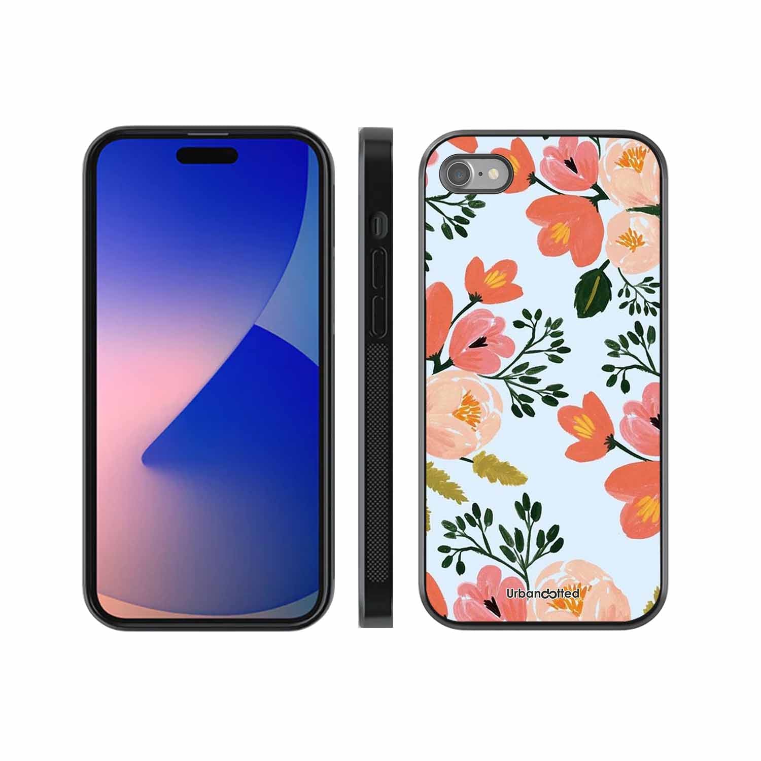 Painted Floral Bouque Glass Case For iPhone SE 2022