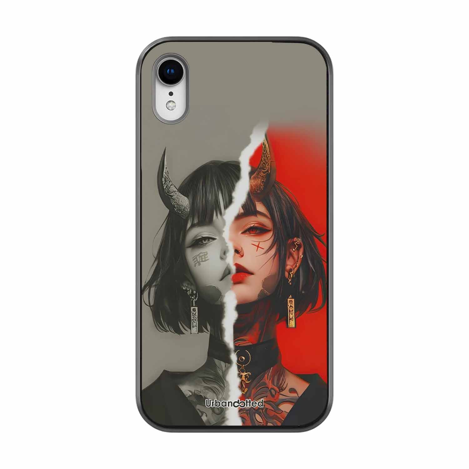 Yin Yang Demon Art Glass Case For iPhone XR