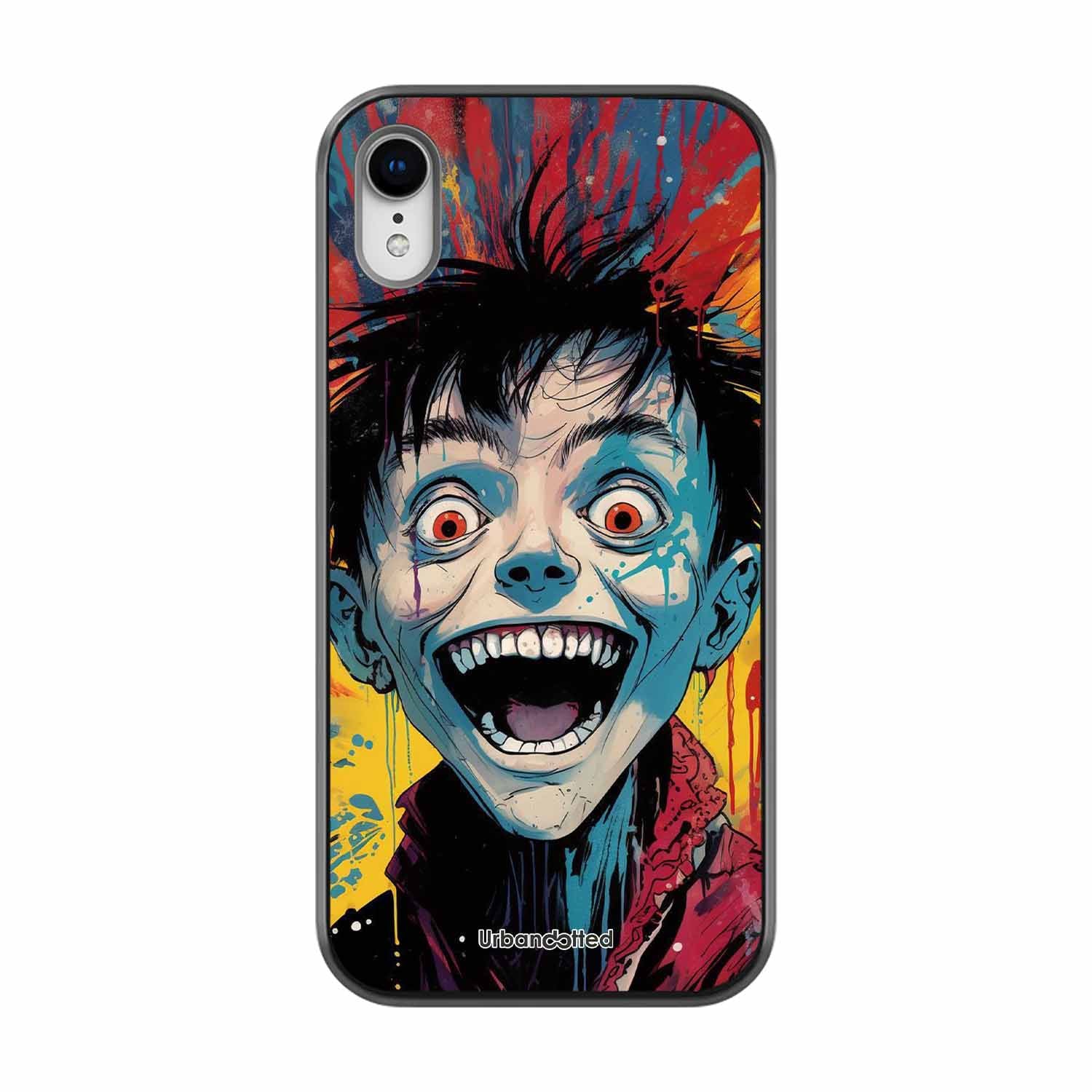 Distorted Joy Illustration Glass Case For iPhone XR