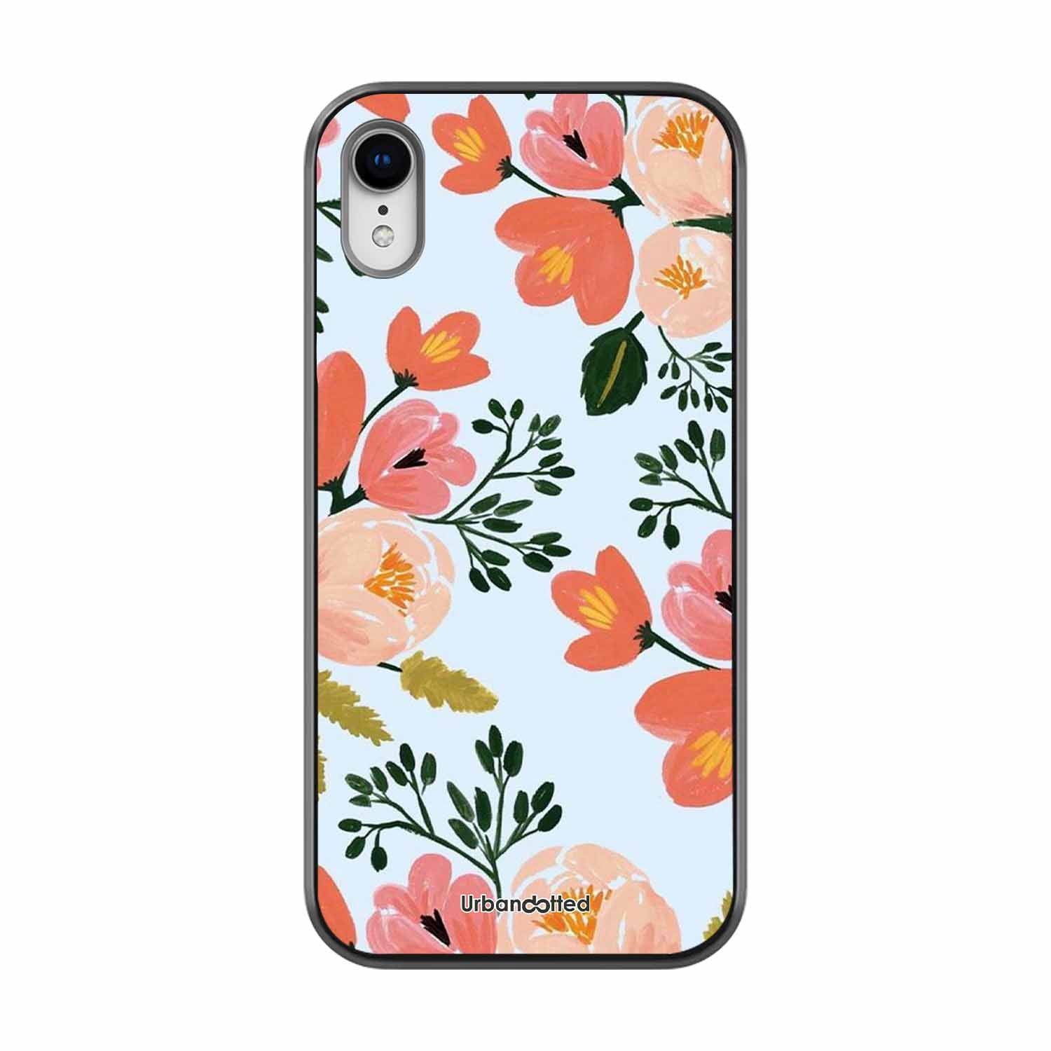 Painted Floral Bouque Glass Case For iPhone XR