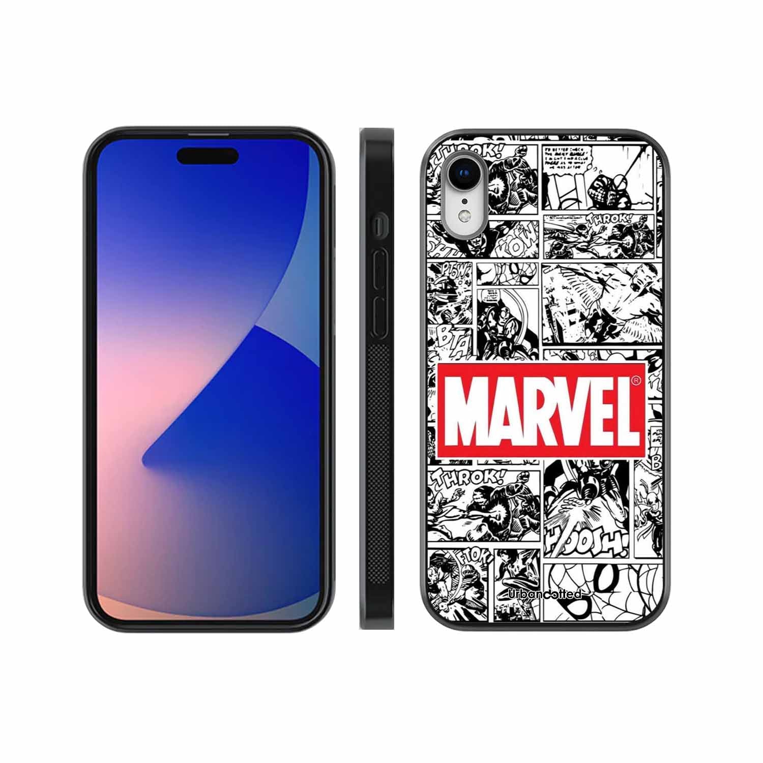 Black and White Comic Book Glass Case For iPhone XR