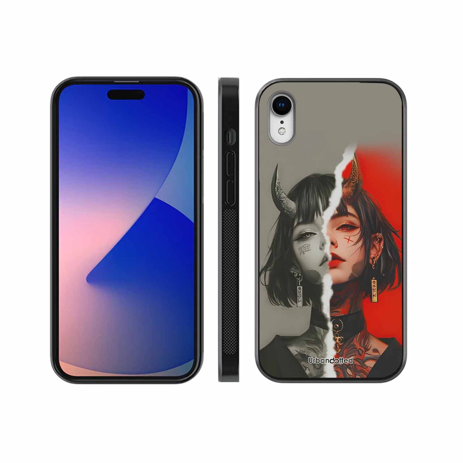 Yin Yang Demon Art Glass Case For iPhone XR