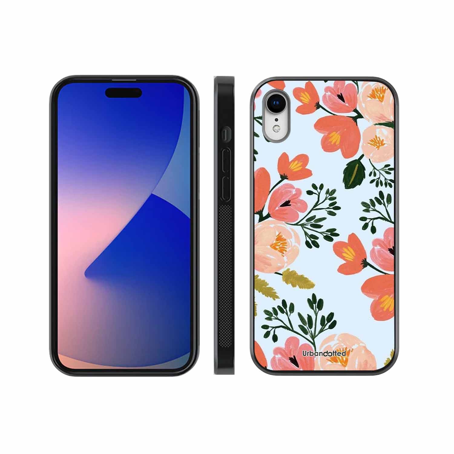 Painted Floral Bouque Glass Case For iPhone XR